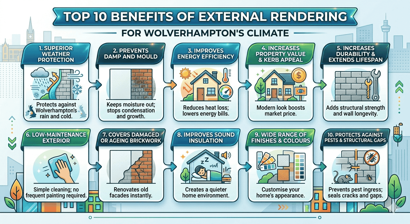 External Rendering Process Top 10 External Rendering Benefits Wolverhampton 2026
