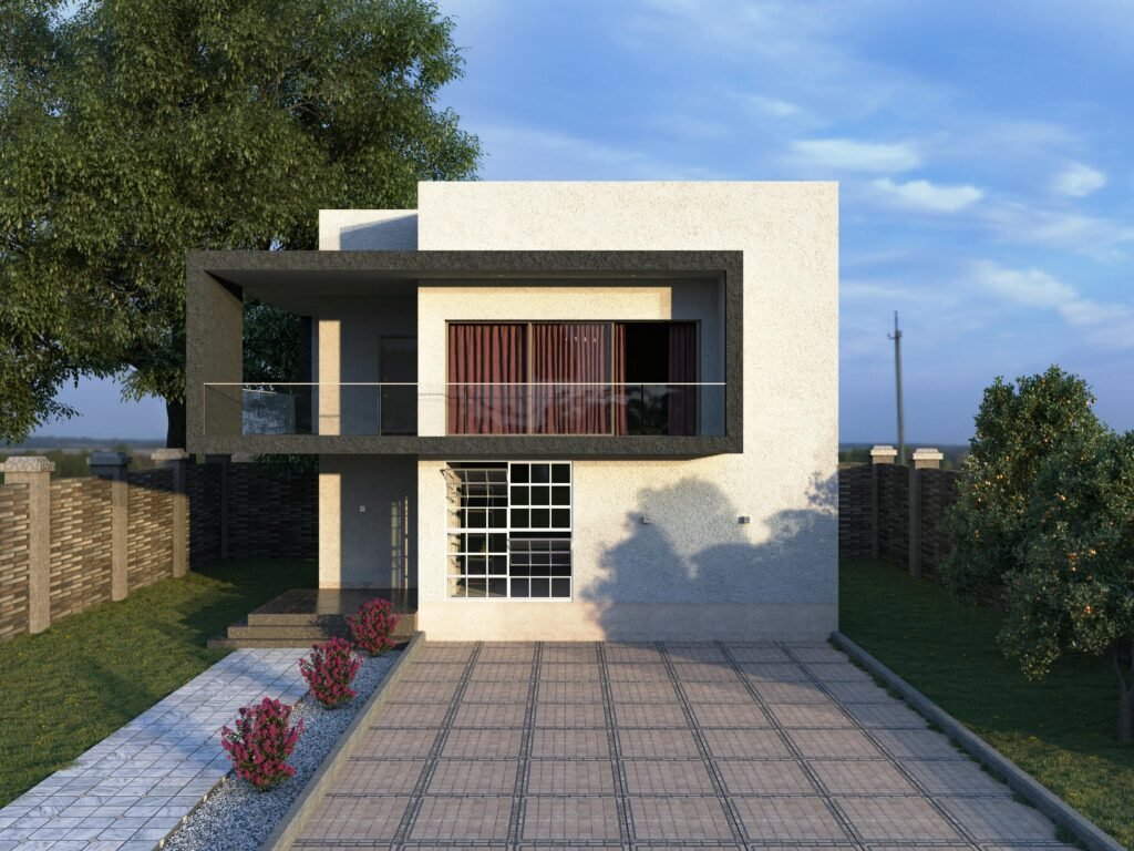 Freshly rendered exterior on a Wolverhampton semi-detached house